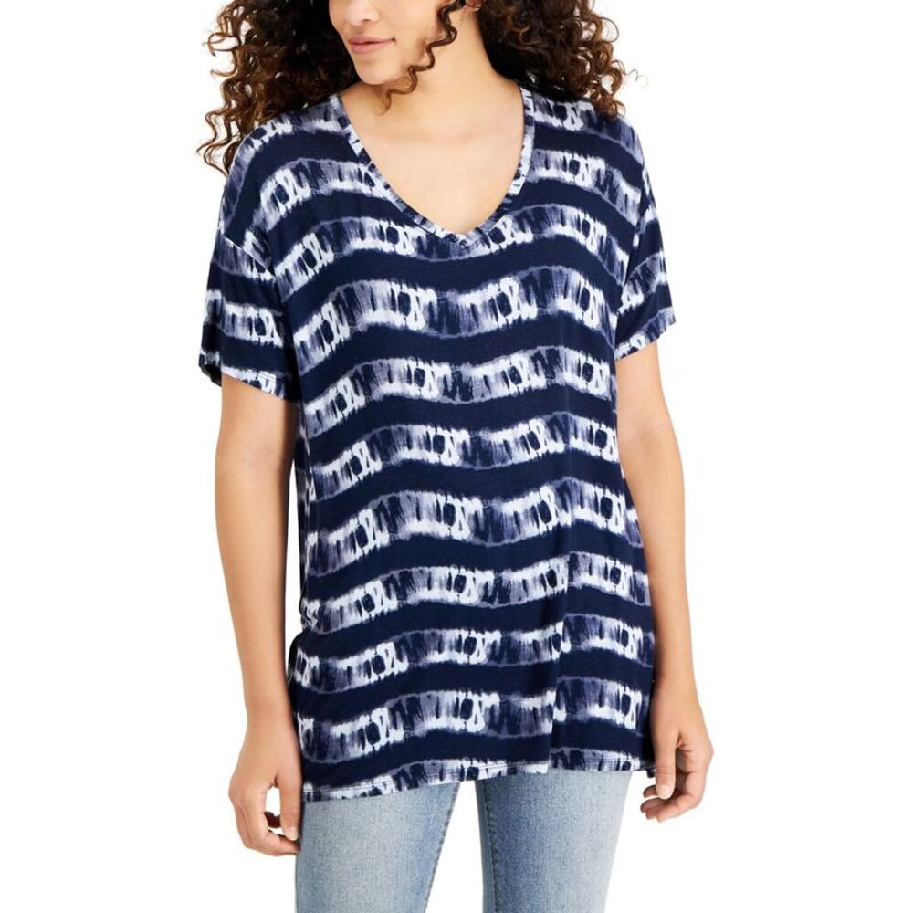 Style & Co Drapey V Neck Short Sleeve T-Shirt